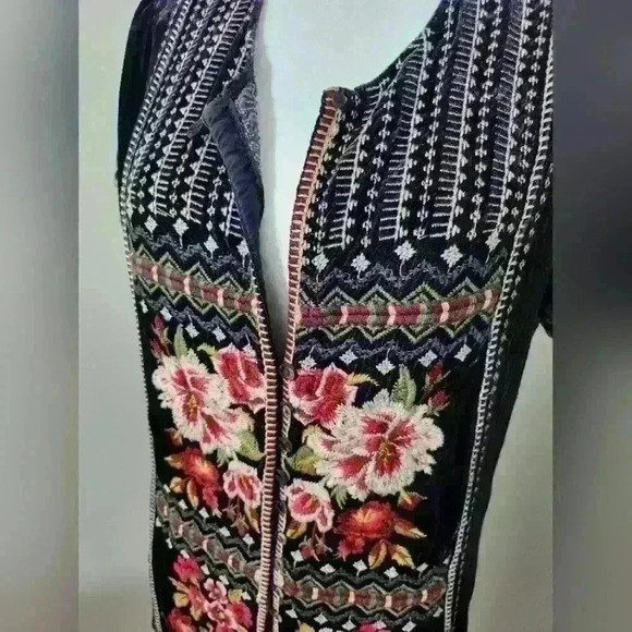 Johnny Was Matilda Button Down Dress | Royal Purple Mid-Length Duster Gown - Picture 1 of 12